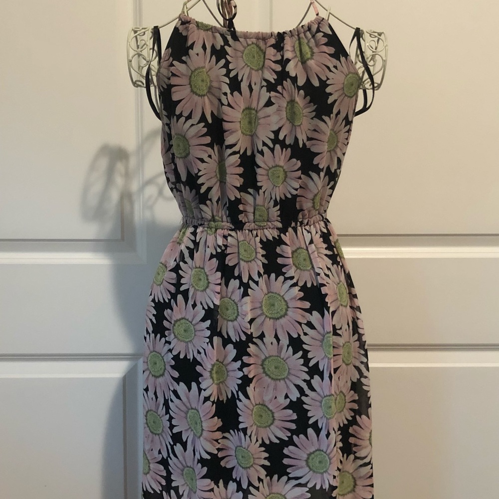 Halter maxi dress with side slit